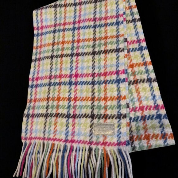 Coach Legacy Plaid Scarf, Wool/Cashmere Blend, Roughly 9.5"x65" - Picture 2 of 5